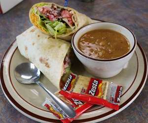 Soup and Wrap Sandwich